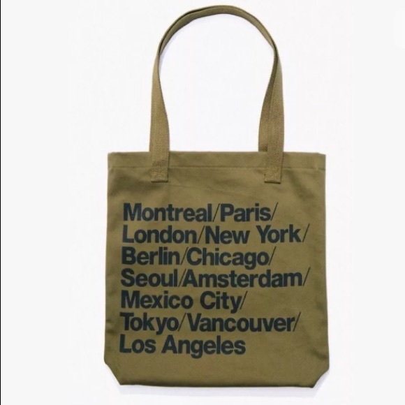 cities print denim oversized tote